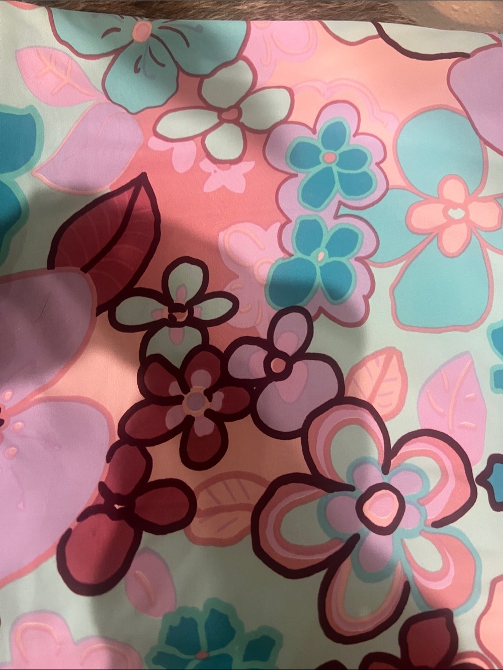 Floral A-Line Midi Skirt in Pink & Teal - Picture 4 of 4